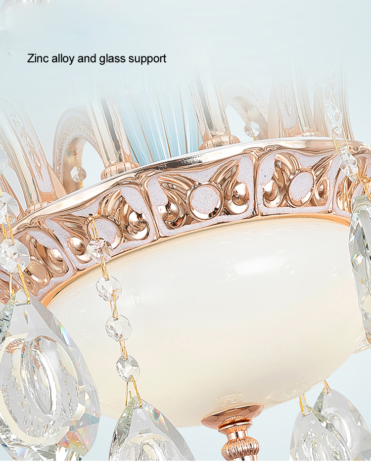 European Romantic Crystal Chandelier LED Zinc Alloy Ceramic Chandeliers Lights Fixture also can be Ceiling Lamp Home Indoor Lighting