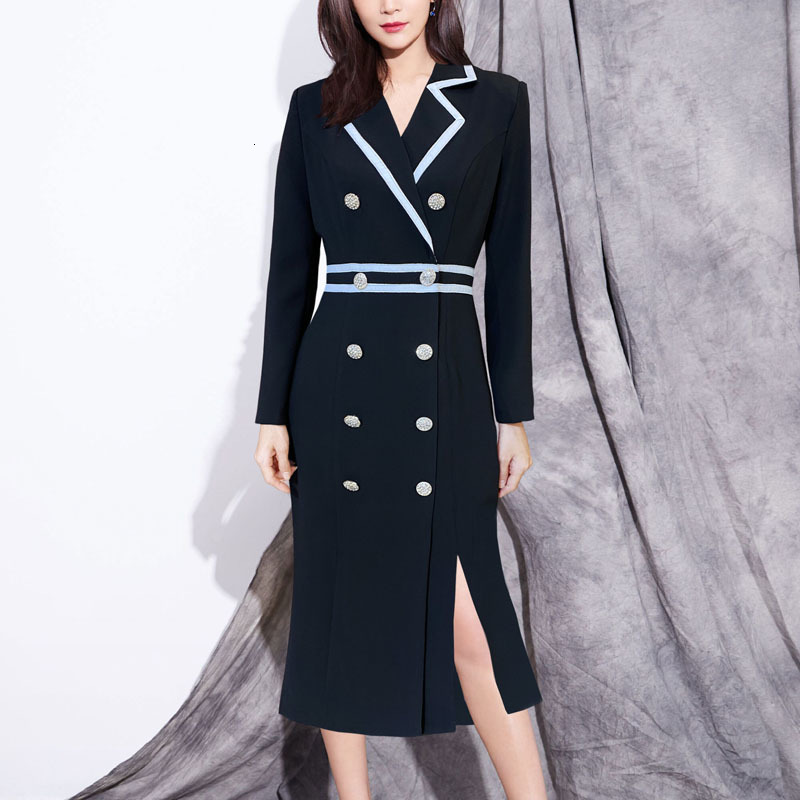 2021 New Autumn V-neck Long Double Breasted Thin Elegant Fit Mid-length Black Dress High-quality Ladies'fashionable 9400
2021 New Autumn V-neck Long Double Breasted Thin Elegant Fit Mid-length Black Dress High-quality Ladies'fashionable 9400