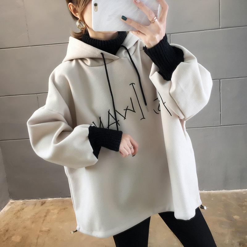 Women's Hoodies Autumn Winter Korean Plush Thickened sweatshirt High Collar Streetwear Long Sleeve Pullovers Oversized Hoodie
Women's Hoodies Autumn Winter Korean Plush Thickened sweatshirt High Collar Streetwear Long Sleeve Pullovers Oversized Hoodie