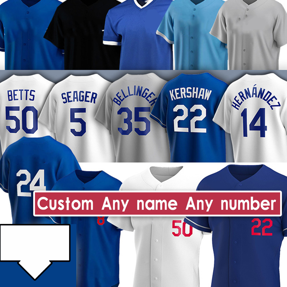 35 Cody Bellinger 50 Mookie Betts Jackie Robinson Clayton Kershaw Corey Seager WALKER BUEHLER Justin Turner Custom Baseball Jerseys, Blue;black
35 Cody Bellinger 50 Mookie Betts Jackie Robinson Clayton Kershaw Corey Seager WALKER BUEHLER Justin Turner Custom Baseball Jerseys, Blue;black