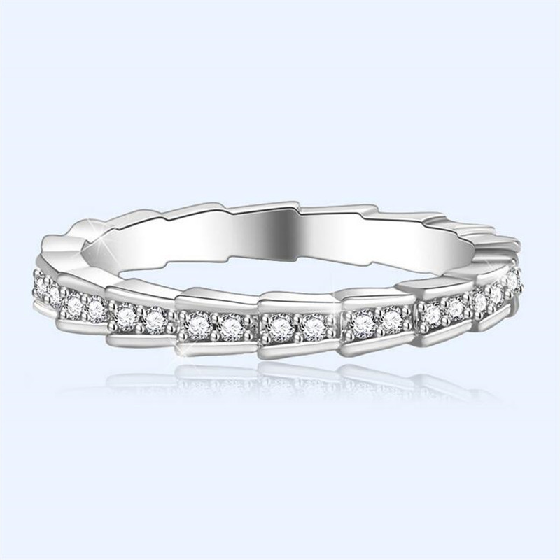 New Arrival Top Sell Luxury Jewelry 925 Sterling Silver&Rose Gold Fill Pave White Sappire Party CZ Diamond Women Wedding Band Ring Gift