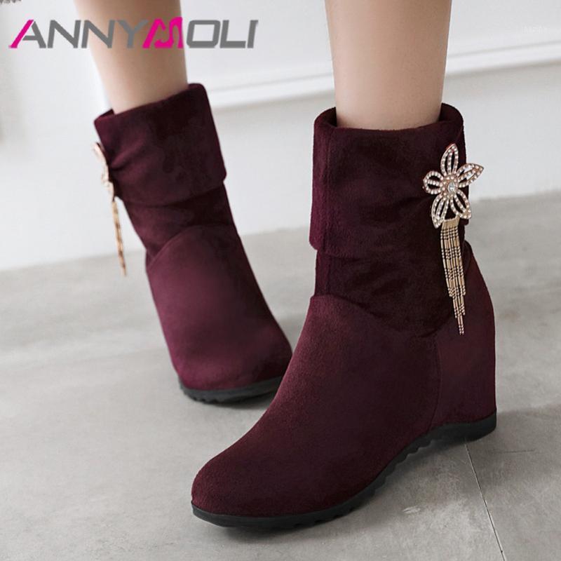 ANNYMOLI High Heel Woman Boots Crystal Flower Ankle Boots Height Increasing Short Fringe Ladies Shoes Autumn Winter 33-441, Brown
ANNYMOLI High Heel Woman Boots Crystal Flower Ankle Boots Height Increasing Short Fringe Ladies Shoes Autumn Winter 33-441, Brown