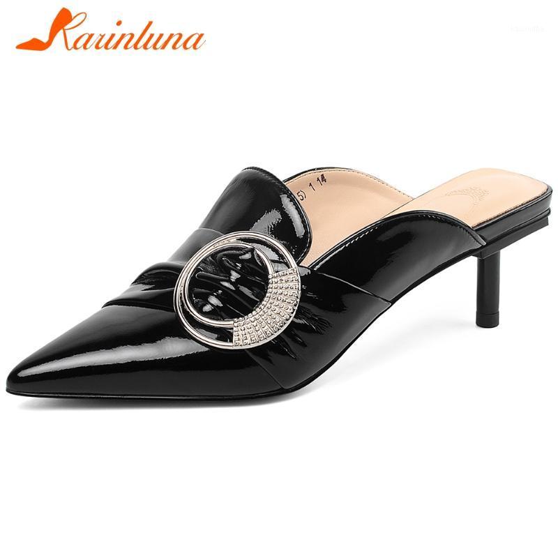 KARIN Casual slip-on Pleated Mules Summer Patent Leather Pumps Women Elegant Buckle Decorating Med Heels Shoes Woman1, Black
KARIN Casual slip-on Pleated Mules Summer Patent Leather Pumps Women Elegant Buckle Decorating Med Heels Shoes Woman1, Black