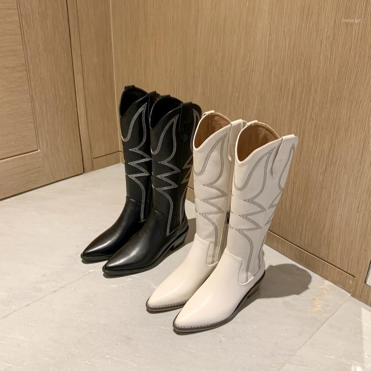 MLJUESE 2021 women knee-high boots leather winter short plush black color zippers pointed toe low heels high western boots1
MLJUESE 2021 women knee-high boots leather winter short plush black color zippers pointed toe low heels high western boots1