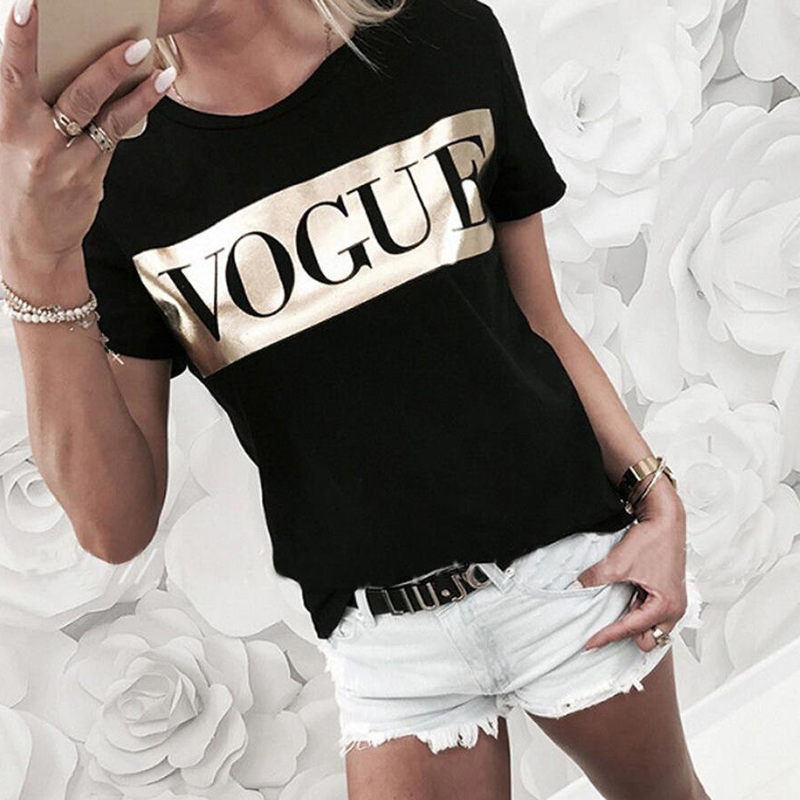 Women Vogue Print T shirt Womens Letter Tops Summer Short Sleeve Shirt Fashion Cotton Ladies Tshirt Tee
Women Vogue Print T shirt Womens Letter Tops Summer Short Sleeve Shirt Fashion Cotton Ladies Tshirt Tee