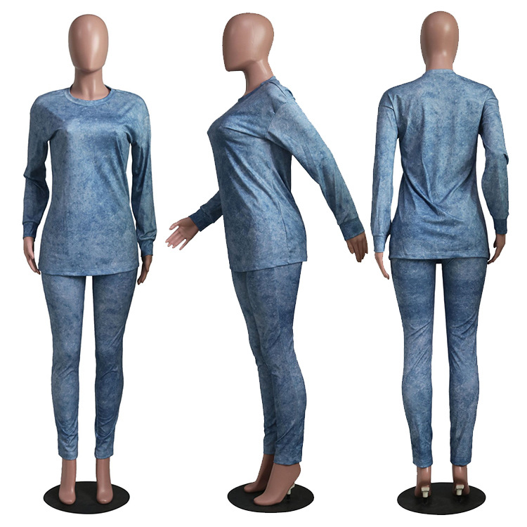 Pants Spot 2023 European and American women's fashion urban casual printed solid color suit