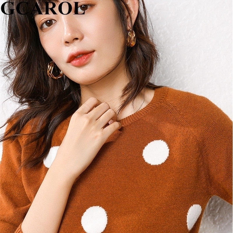 GCAROL Women Polka Dot Sweater 30% Wool Oversized Jumper Casual Streetwear Fall Winter Cute Knitted Pullover M-2XL 201017, Beige
GCAROL Women Polka Dot Sweater 30% Wool Oversized Jumper Casual Streetwear Fall Winter Cute Knitted Pullover M-2XL 201017, Beige