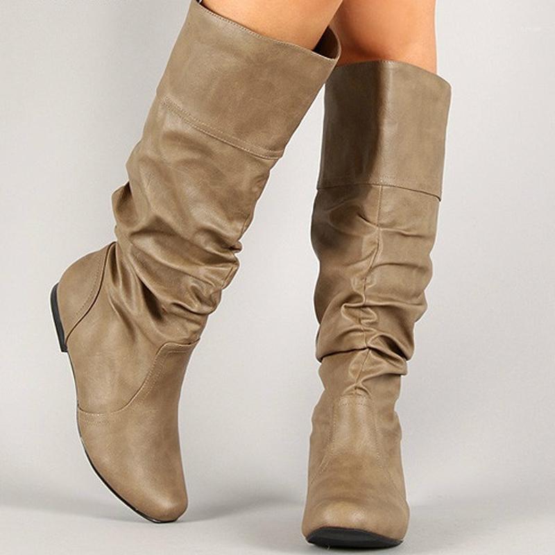 New Winter Women Mid-Calf Boots Solid Med Hell Round Toe Slip-On Pleated Height Increasing Fashion Casual Plus Size 431, Dark grey
New Winter Women Mid-Calf Boots Solid Med Hell Round Toe Slip-On Pleated Height Increasing Fashion Casual Plus Size 431, Dark grey