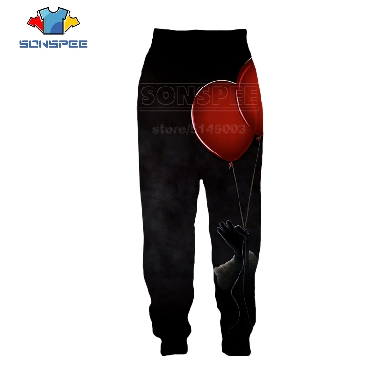 It Chapter Two Pants Men Women 3D Print Horror Movie Pennywise Hip Hop Streetwear Sports Fitness Fashion Elastic Trousers C063 201128