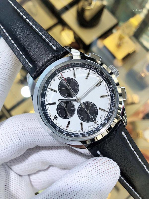 Wristwatches Men Watches Quartz Movement 43mm*13mm 316L Stainless Steel Leather Strap Luxury Original Buckle Multifunction11
Wristwatches Men Watches Quartz Movement 43mm*13mm 316L Stainless Steel Leather Strap Luxury Original Buckle Multifunction11