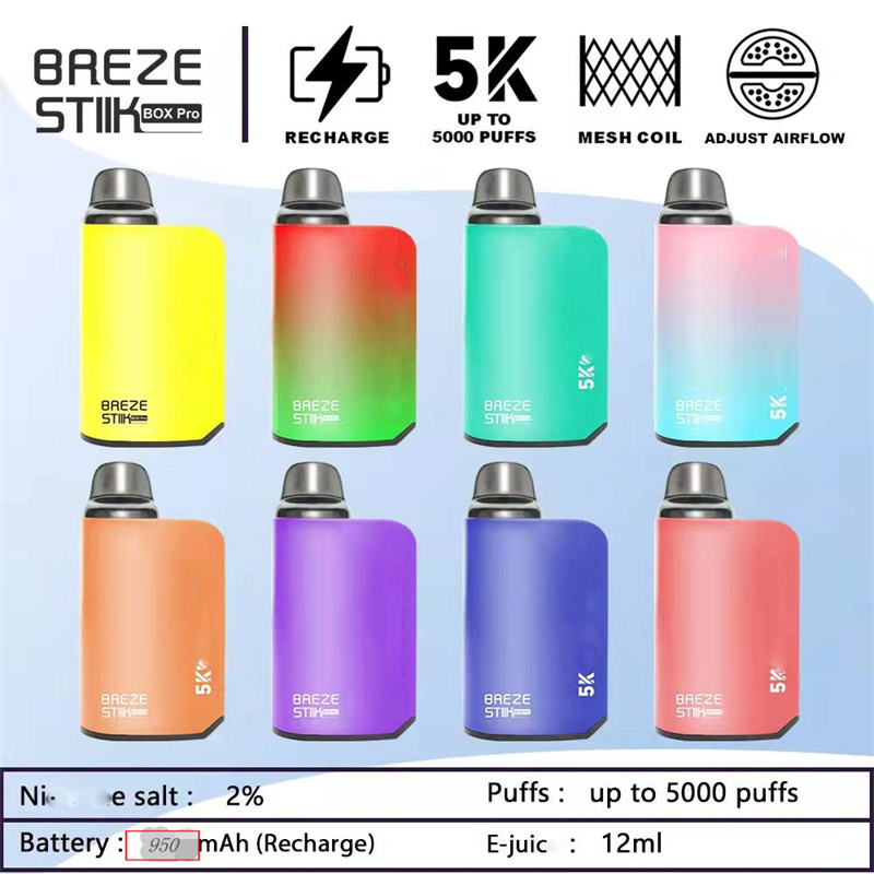 Authentic Breze stiik disposable vape E cigarettes 5000puffs 18350mah 12ml capacity 8 colors VS PLUS XXL MAX PRO FLEX Higo Magic ELUX RANDM от DHgate WW