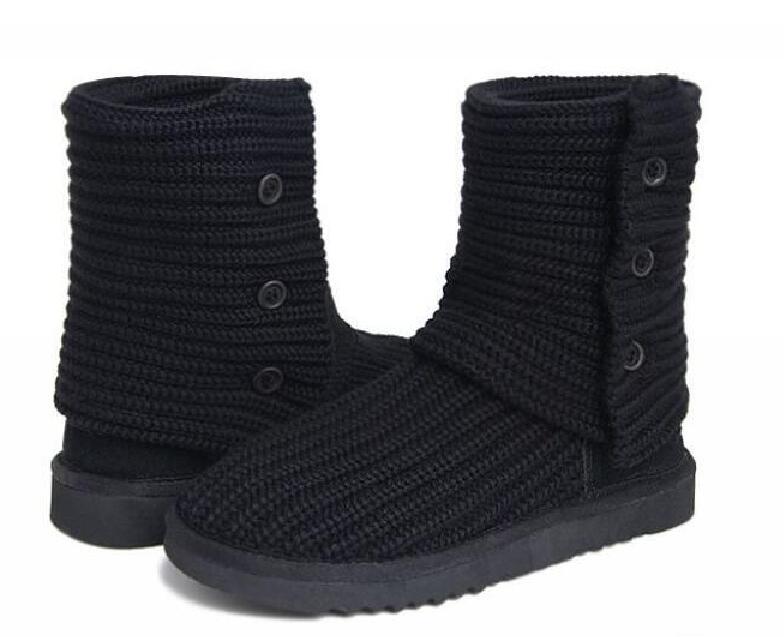 HOT SELL CLASSIC DESIGN AUS WOMEN SNOW BOOTS U58190 KNITTING WOOLLEN YARN TALL SHORT WOMEN BOOTS KEEP WARM BOOTS US3-12