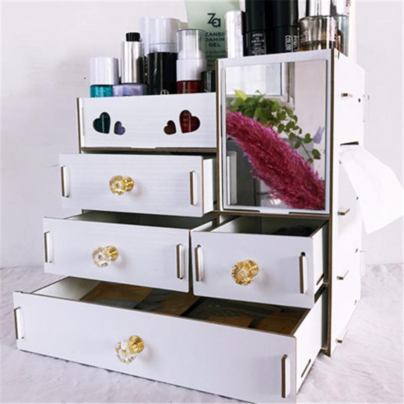 Large Wooden Makeup Organizer Desktop Drawer Cosmetic Storage Box with Mirror Makeup Mirror for Girls Woman Flower Heart Shape1
Large Wooden Makeup Organizer Desktop Drawer Cosmetic Storage Box with Mirror Makeup Mirror for Girls Woman Flower Heart Shape1