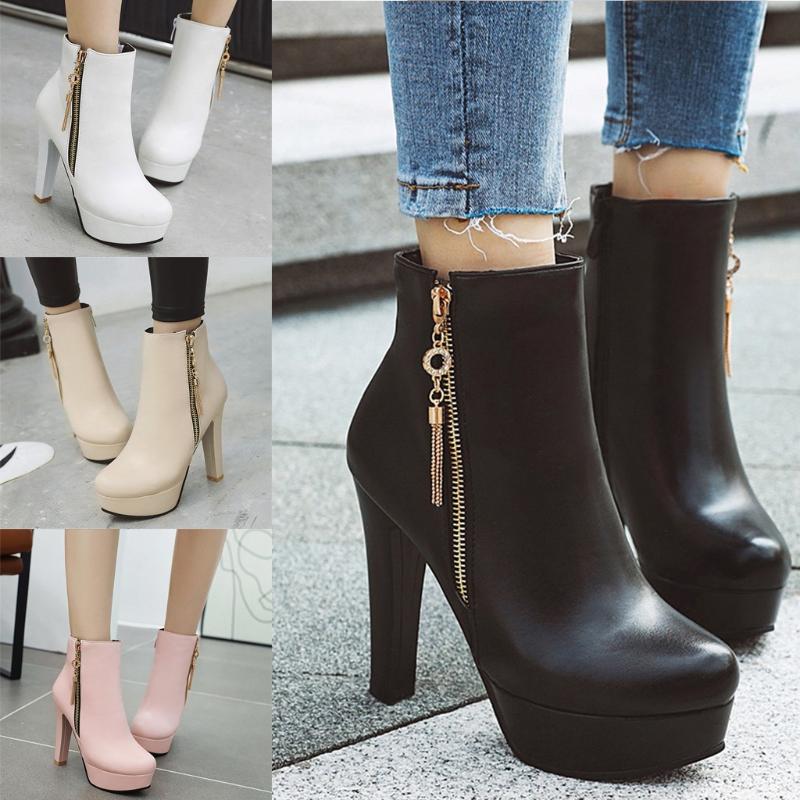 Casual Platform Middle Tube Booties Women Side Zip Leather Square Heel Ankle Bare Boots European Ladies shoes, Pink
Casual Platform Middle Tube Booties Women Side Zip Leather Square Heel Ankle Bare Boots European Ladies shoes, Pink