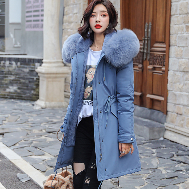 Winter Parkas winter women's Parkas coats hooded fur collar thick section warm winter Jackets snow coat jacket 201017