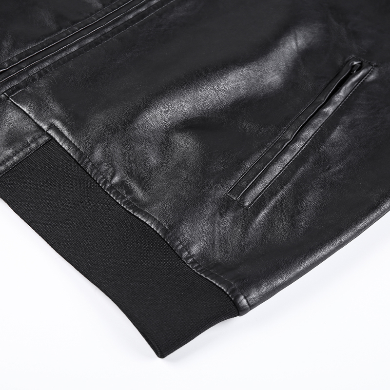Leather Jacket Men Bomber Baseball Jackets Biker Mens Pu Coat Faux Pilot Varsity Business Top Leather Black Slim Fit Motorcycle 201128