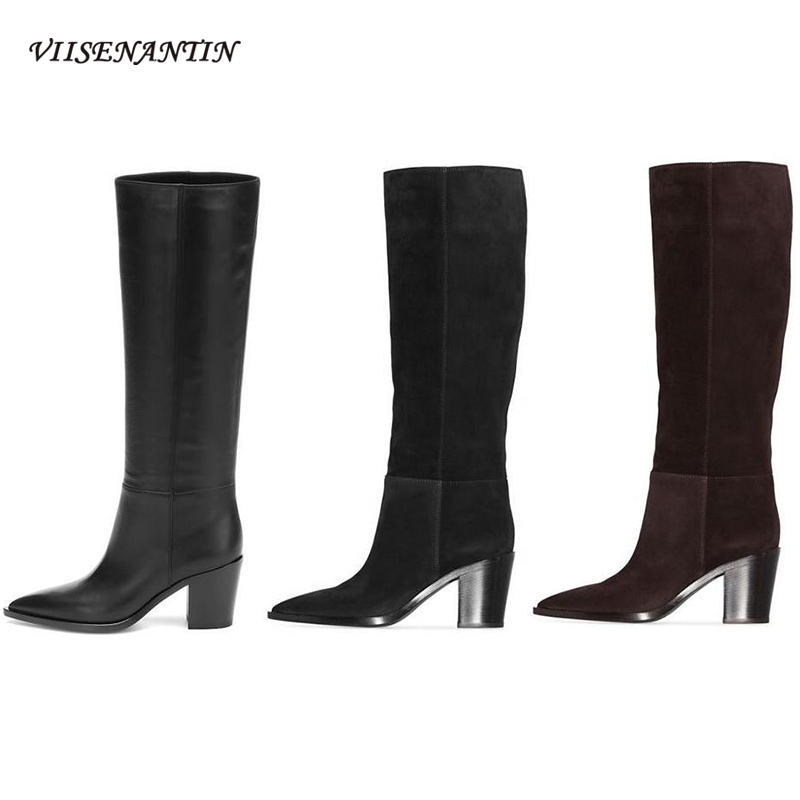 2020 New Genuine Leather Fashion Sleeve Women Knight Boots Thick High Heel No straps Casual Straight Pointed Toe Knee-length, Glossy leather
2020 New Genuine Leather Fashion Sleeve Women Knight Boots Thick High Heel No straps Casual Straight Pointed Toe Knee-length, Glossy leather