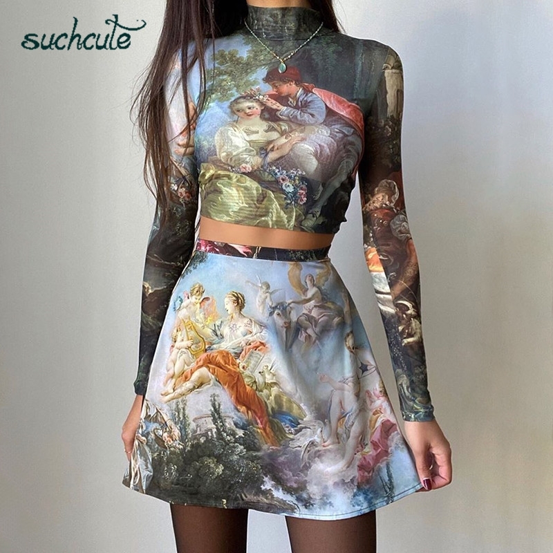 SUCHCUTE stitching trend Retro female tshirt long sleeve bodycon tee graphic print designer gothic club fashion women tops Y200412
SUCHCUTE stitching trend Retro female tshirt long sleeve bodycon tee graphic print designer gothic club fashion women tops Y200412