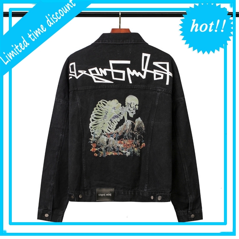 Fashion Beauty tide PALM splash human skeleton denim jacket ANGELS PA casual sports loose men and women coat, Black
Fashion Beauty tide PALM splash human skeleton denim jacket ANGELS PA casual sports loose men and women coat, Black