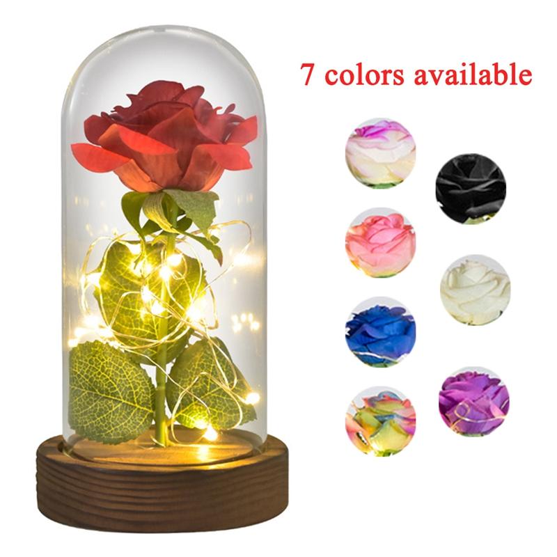 Eternal Rose Flower in Glass Dome with LED Light Wooden Base Valentine Christmas Gifts for Women, Black
Eternal Rose Flower in Glass Dome with LED Light Wooden Base Valentine Christmas Gifts for Women, Black