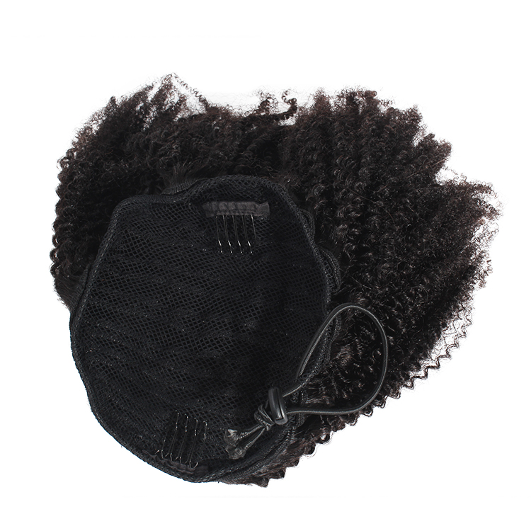 Afro Kinky Curly Drawstring Ponytail for Black Women Raw Indian Human Hair 4C curly Kinky Clip in Ponytail Extensions 100g