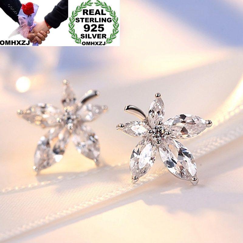 OMHXZJ Wholesale European Fashion Woman Girl Party Wedding Gift Flower White Zircon S925 Sterling Silver Stud Earrings EA178
OMHXZJ Wholesale European Fashion Woman Girl Party Wedding Gift Flower White Zircon S925 Sterling Silver Stud Earrings EA178