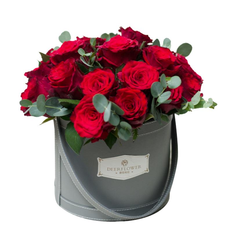 New Arrival Luxury Round Flower Box Florist Supplies Leather Flower Gift Box with Handle
New Arrival Luxury Round Flower Box Florist Supplies Leather Flower Gift Box with Handle