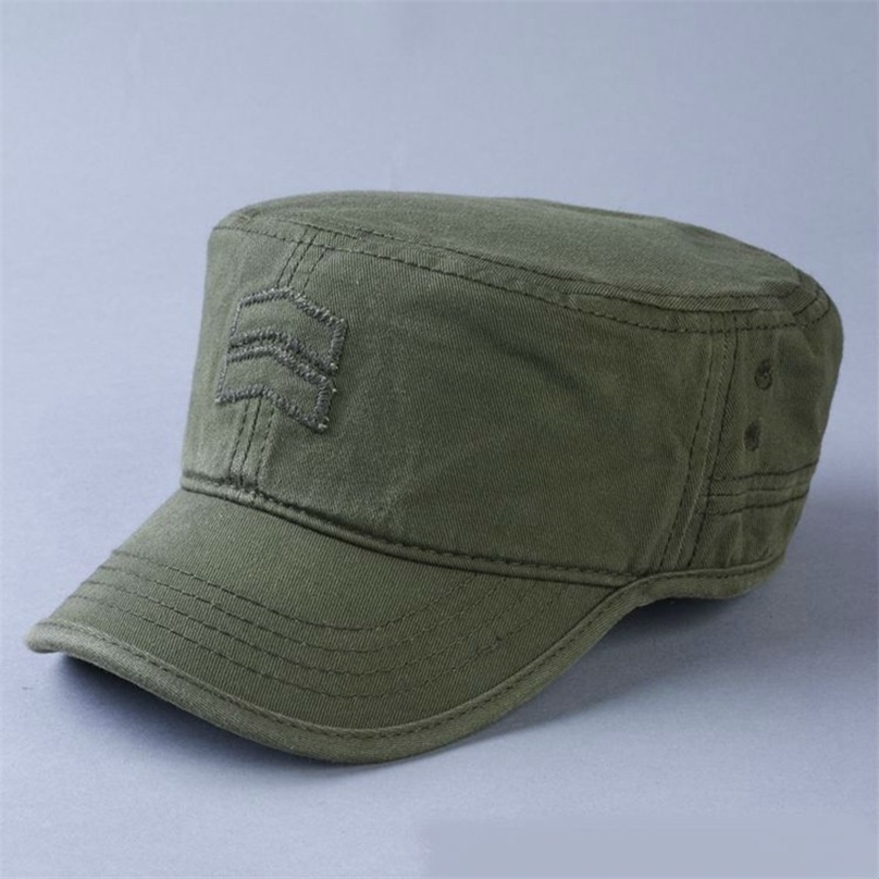 Top Quality Cotton Army Hat Man Big Head Sun s Male Flat Cap Adult Casual ed Caps Men Plus Size Baseball 56-63cm 220225
