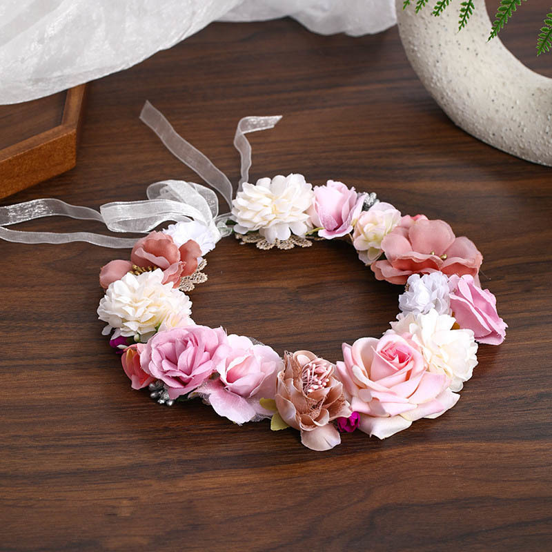 GETNOIVAS Boho Flower Girl Crown Headpiece Bohemia Floral Hair Wreath Headband Women Hairwear Wedding Bridal Hair Accessories SL LJ200903