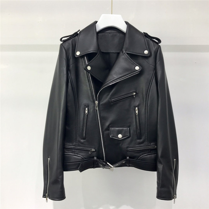 New arrival women's coat spring genuine leather jacket female high quality imported sheepskin coats pink black 201030