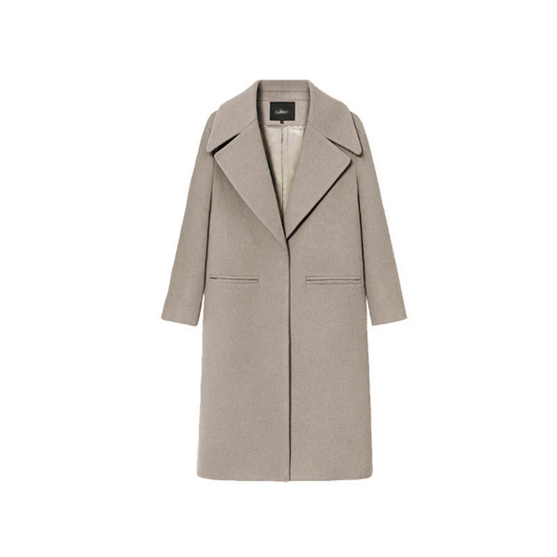 1PC Spring Autumn Women's Wool Coat New Fashion Long Woolen Coat Single Breasted Slim Type Female Autumn Winter Wool Coats 201103