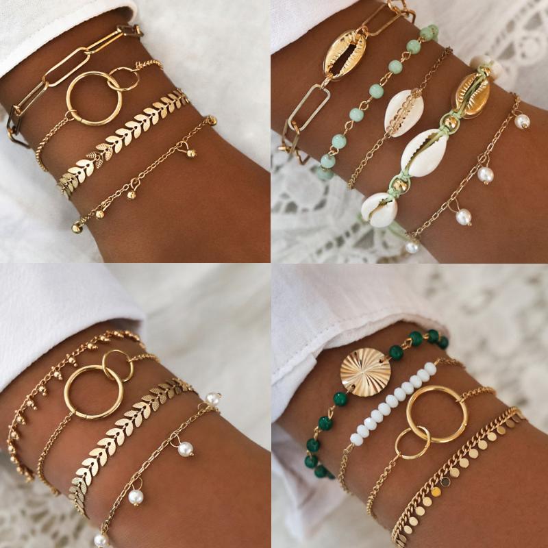 DIEZI 4pcs/set Bohemian Gold Chain Bracelets & Bangles Vintage Exaggeration Beads Bracelet For Girls Women Jewelry
DIEZI 4pcs/set Bohemian Gold Chain Bracelets & Bangles Vintage Exaggeration Beads Bracelet For Girls Women Jewelry