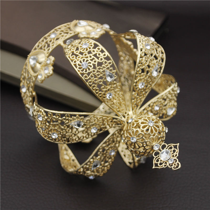 Popular Baroque Gold Silver Vintage Royal King Diadem Prom Party Male Cake Party Prom Wedding Hair Jewelry Man Crown Round T200110