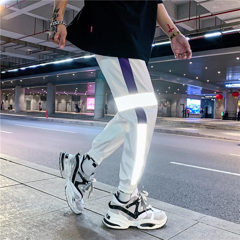 2021 Men Streetwear Reflective Joggers Pants Man Korean Fashion Hip Hop Sweatpants Couple Side Striped Trousers, Image
2021 Men Streetwear Reflective Joggers Pants Man Korean Fashion Hip Hop Sweatpants Couple Side Striped Trousers, Image
