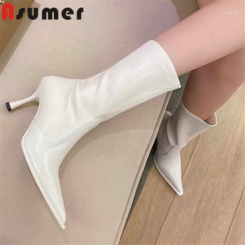 ASUMER 2020 newest autumn winter ankle boots women genuine leather +pu stretch boots sexy thin high heel party shoes ladies1, Black not fur
ASUMER 2020 newest autumn winter ankle boots women genuine leather +pu stretch boots sexy thin high heel party shoes ladies1, Black not fur