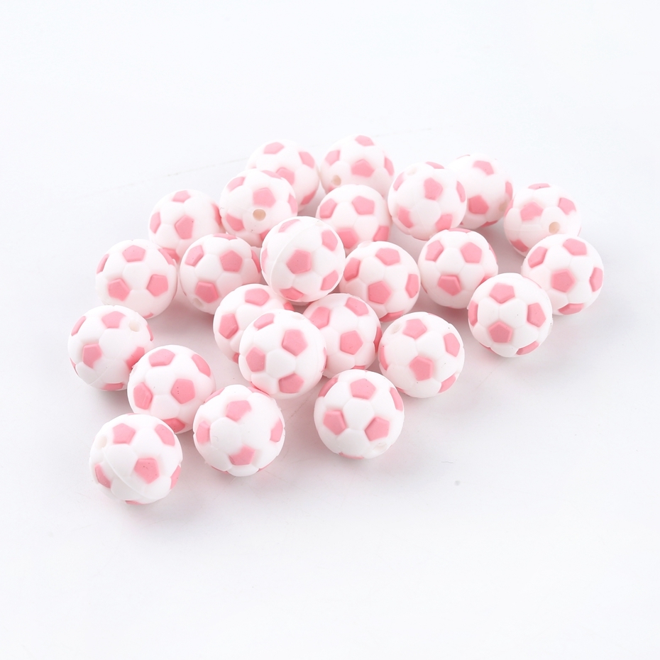 Bite Bites Small Football Silicone Beads 5PC DIY Pacifier Chain Jewelry Accessories Necklace Soccer Food Grade Silicone Teether Y1221