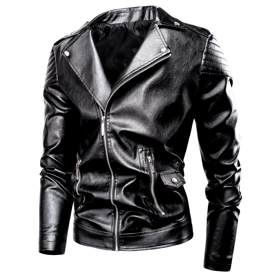 Ucrazy Men Autumn New Casual Moto Leather Jacket Coat Men Fashion Vintage Outfit Zipper Distressed Faux Leather Jackets Men 201120