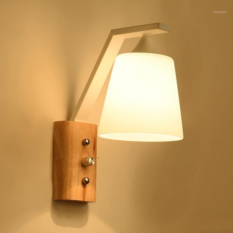 Nordic wooden staircase aisle E27 wall light creative Japanese Korean solid wood glass wall lamp Korean For bedside bedroom Bar1
Nordic wooden staircase aisle E27 wall light creative Japanese Korean solid wood glass wall lamp Korean For bedside bedroom Bar1
