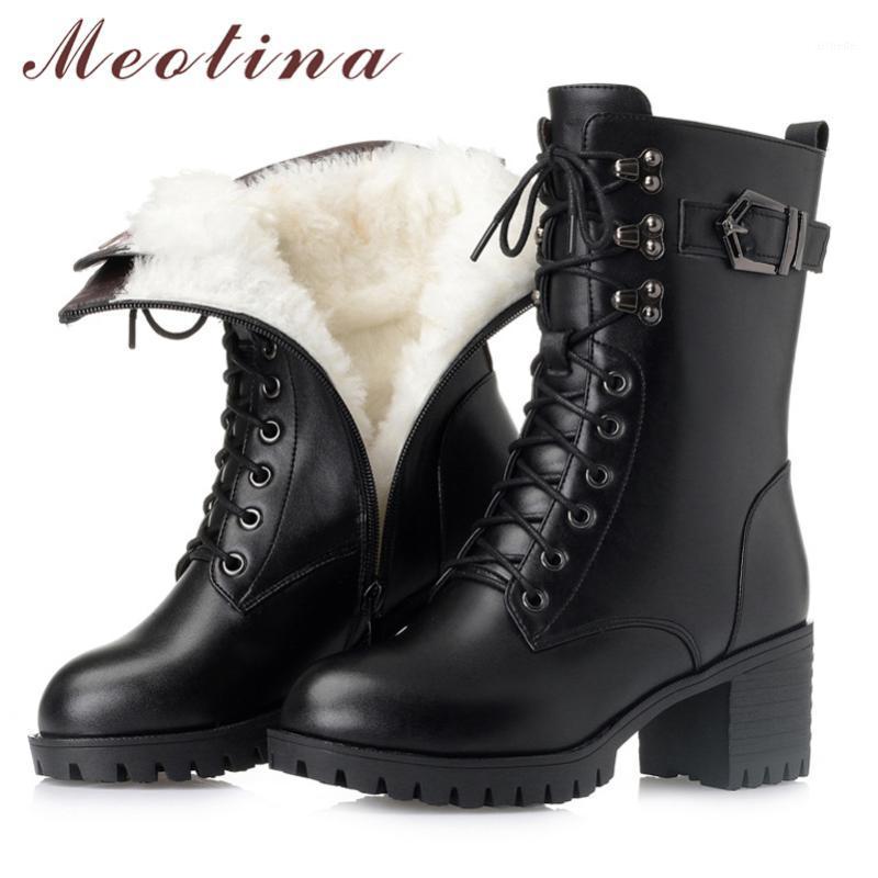 Meotina Natural Wool Fur Real Leather High Heel Mid Calf Boots Women Shoes Buckle Zip Lace Up Motorcycle Boots Ladies Winter 431, Black synthetic lin
Meotina Natural Wool Fur Real Leather High Heel Mid Calf Boots Women Shoes Buckle Zip Lace Up Motorcycle Boots Ladies Winter 431, Black synthetic lin