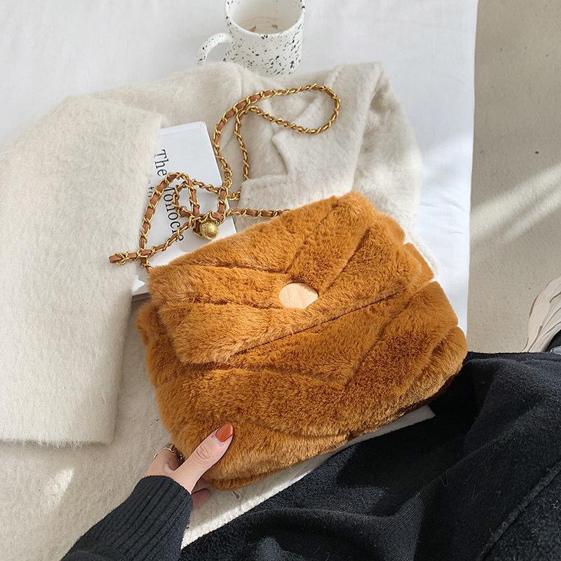 Fashion Faux Fur Plaid Chain Inspired Flap Bag Plush Shoulder Female Crossbody Handbag, Brown
Fashion Faux Fur Plaid Chain Inspired Flap Bag Plush Shoulder Female Crossbody Handbag, Brown