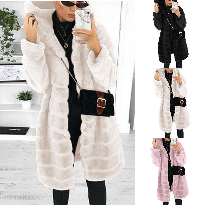 Women Winter Warm Long Faux Fur Coat Solid Long Sleeve Fleece Jacket Ladies Hooded Jackets Outwear Plus Size, White
Women Winter Warm Long Faux Fur Coat Solid Long Sleeve Fleece Jacket Ladies Hooded Jackets Outwear Plus Size, White