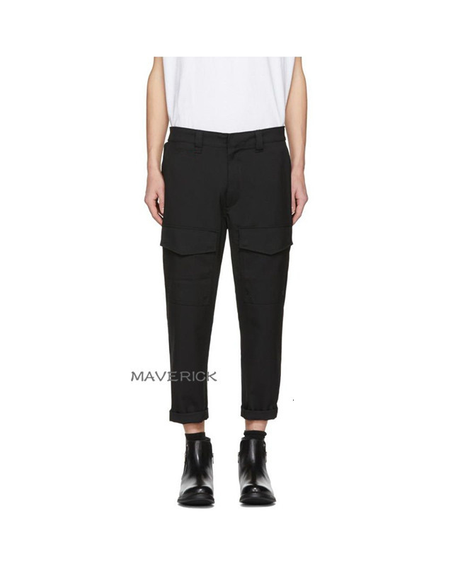2021 2744!! New European American Style Cotton Overalls Pocket of Thin Eight Men 9S29, Black