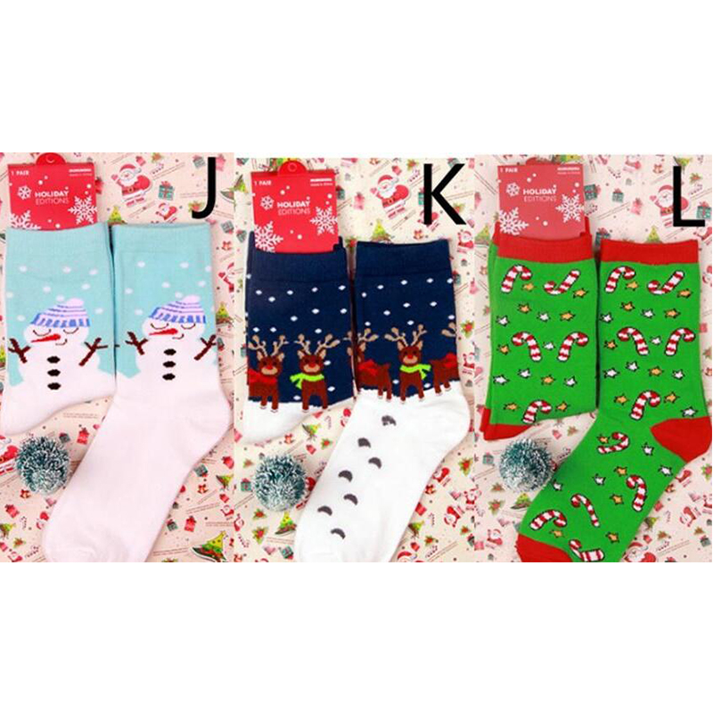 Cute Cartoon Elk Deer Christmas Socks Red Xmas Sock Knee High Socks Christmas Stockings Winter Girls Women Socks Cotton Christmas Gifts