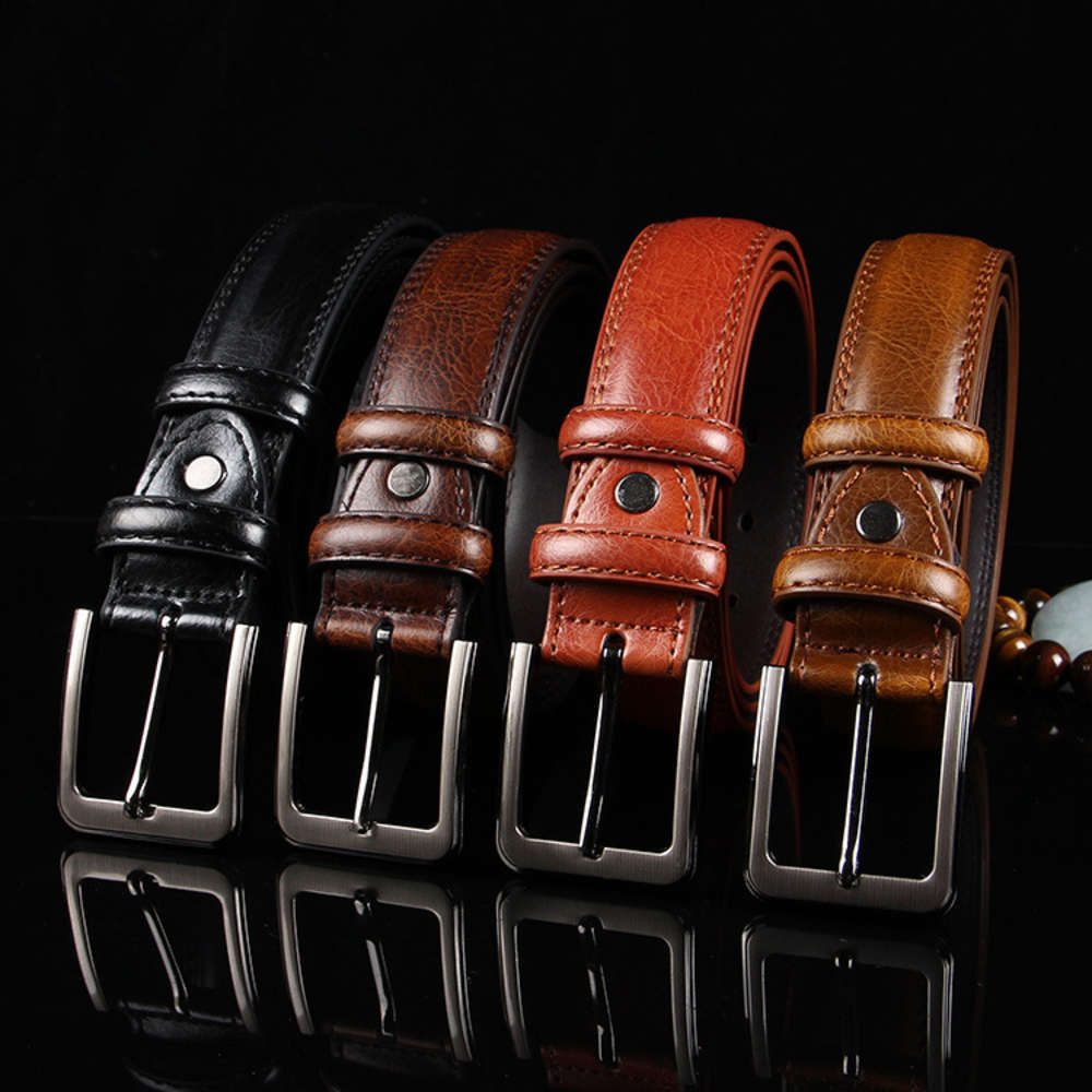 Fashion business men's leather belt men's casual leather belt men's pin buckle leather pants belt, Black
Fashion business men's leather belt men's casual leather belt men's pin buckle leather pants belt, Black