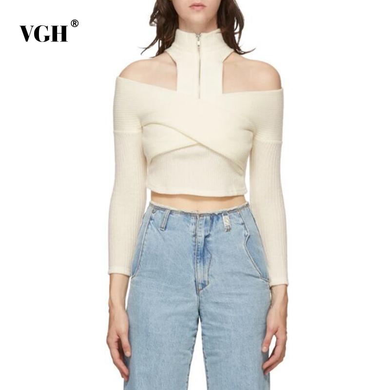 VGH Off Shoulder Slim Sweater For Women Turtleneck Long Sleeve Cross Sexy Party Short Knitted Tops Female Fashion New Clothing, Black
VGH Off Shoulder Slim Sweater For Women Turtleneck Long Sleeve Cross Sexy Party Short Knitted Tops Female Fashion New Clothing, Black