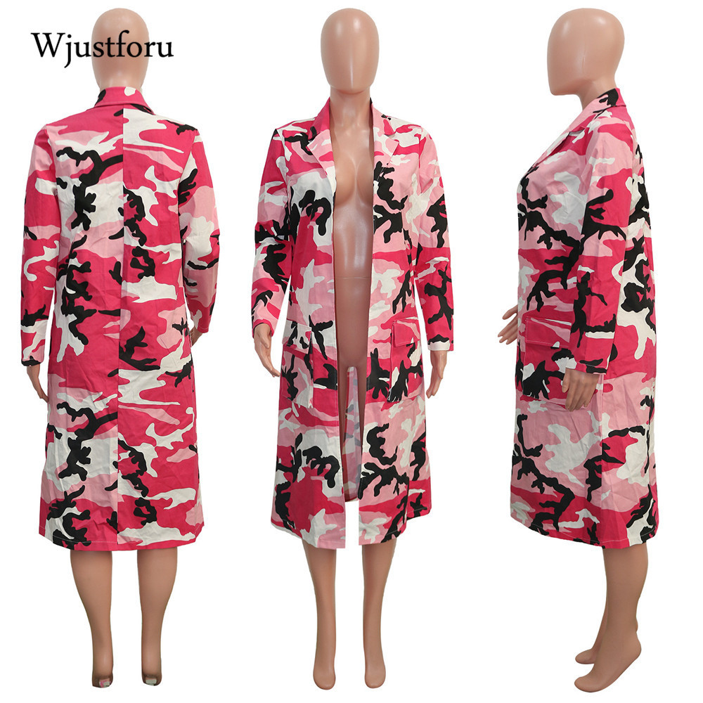 Wjustforu Winter Clothes Women Jacket Streetwear Camouflage Print Lengthen Coat Fashion Pocket Jacket Fall Women Clothing 201012