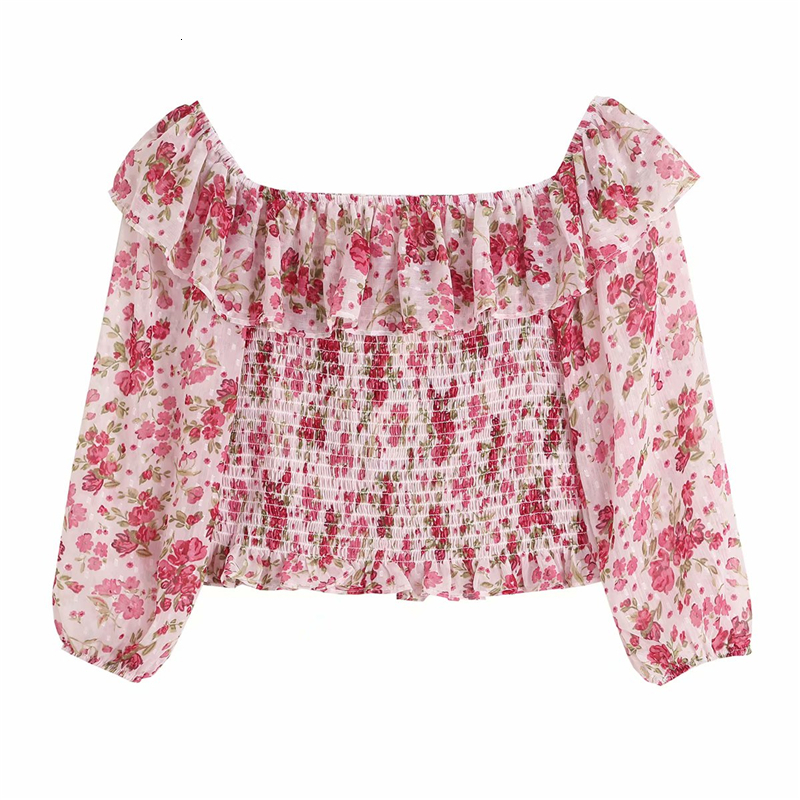 2021 New Sweet Women Pink Floral Print Shirts Fashion Ladies Ruffles Chiffon Tops Elegant Female Chic Elastic Slim Slash Neck Blouse B4yr
2021 New Sweet Women Pink Floral Print Shirts Fashion Ladies Ruffles Chiffon Tops Elegant Female Chic Elastic Slim Slash Neck Blouse B4yr