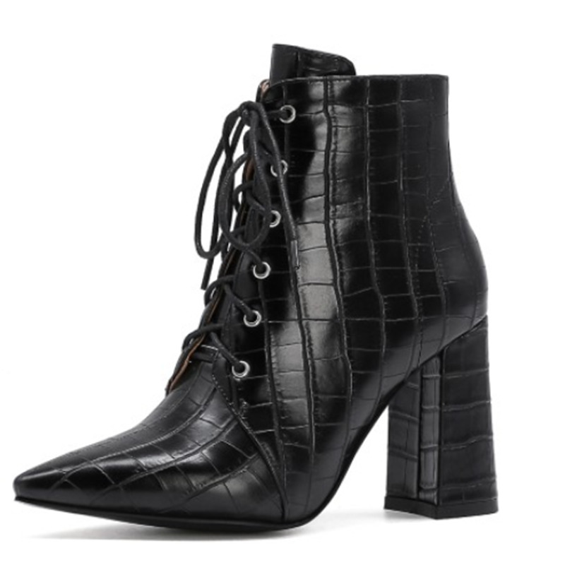 2021 New Pu Leather Fashion Pointed Toe Autumn Winter Women Shoes Square High Heel Lace Up Ankle Boots Big Size 34-43 5ria, Black
2021 New Pu Leather Fashion Pointed Toe Autumn Winter Women Shoes Square High Heel Lace Up Ankle Boots Big Size 34-43 5ria, Black