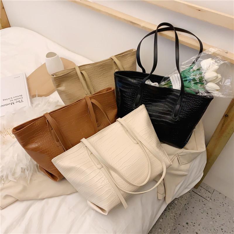 Fashion High Capacity Bag Women Simple Shoulder Bag Solid Crocodile Shopping Tote Bags Student Lady Casual Messenger Handbag, Black
Fashion High Capacity Bag Women Simple Shoulder Bag Solid Crocodile Shopping Tote Bags Student Lady Casual Messenger Handbag, Black
