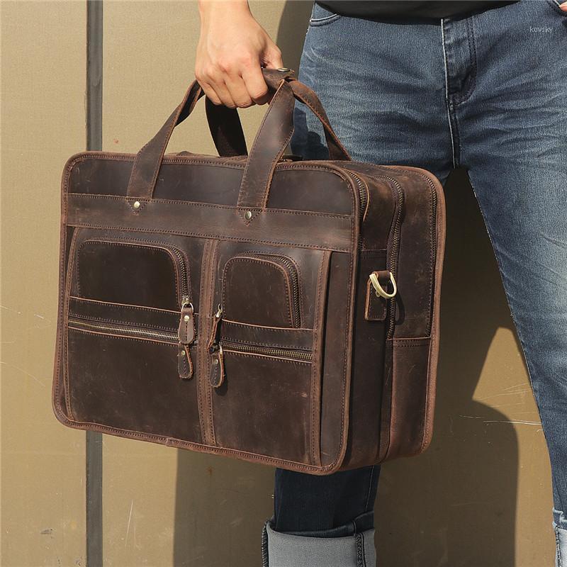 Nesitu Big Brown Black Genuine Crazy Horse Leather 17'' Laptop Men Briefcase Business Travel Messenger Bag Portfolio M73871
Nesitu Big Brown Black Genuine Crazy Horse Leather 17'' Laptop Men Briefcase Business Travel Messenger Bag Portfolio M73871